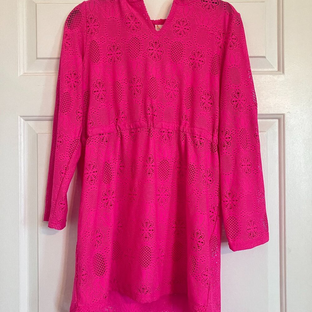 O'Rageous Girls XL(16) Hot Pink Swim Coverup with Hood